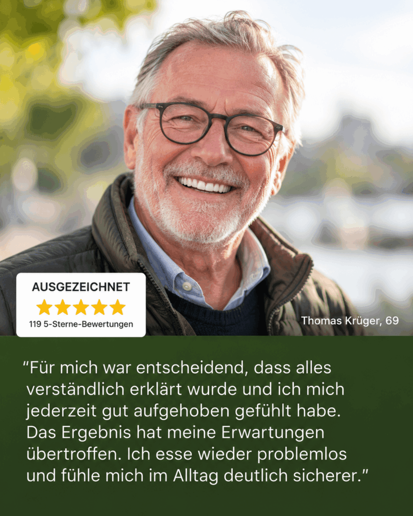 Patientenstimme zur Implantat-Behandlung in der Dental Praxisklinik